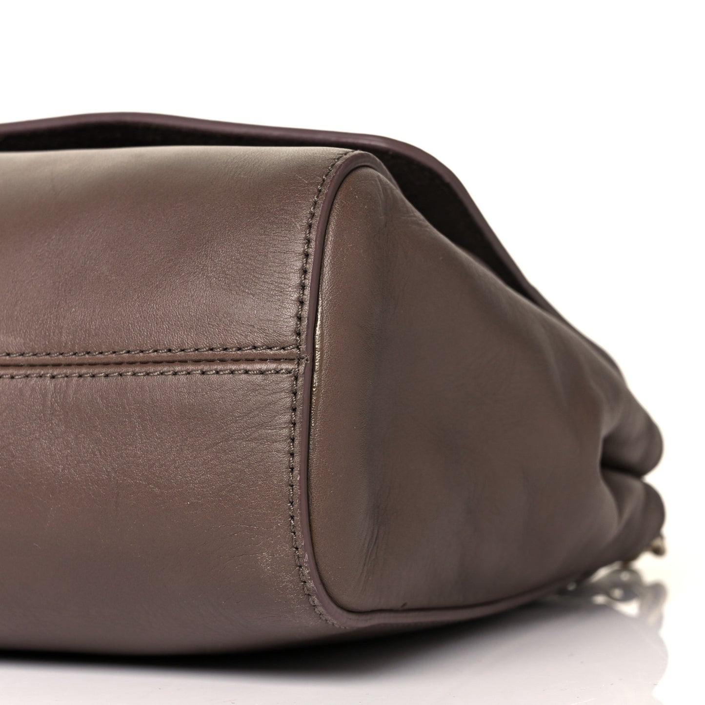 Natural Calfskin Medium Lily Flap Clay
