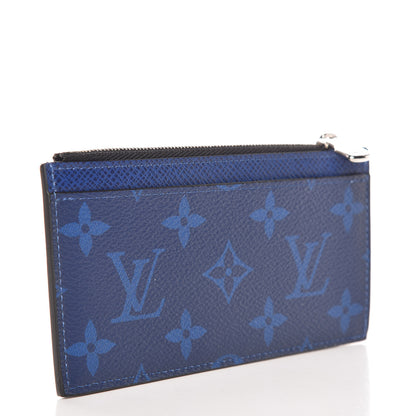 Louis Vuitton Monogram Taiga Coin Card Holder Cobalt 3 of 8