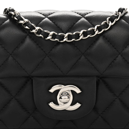 Chanel Lambskin Quilted Extra Mini Rectangular Flap Black 11 of 16