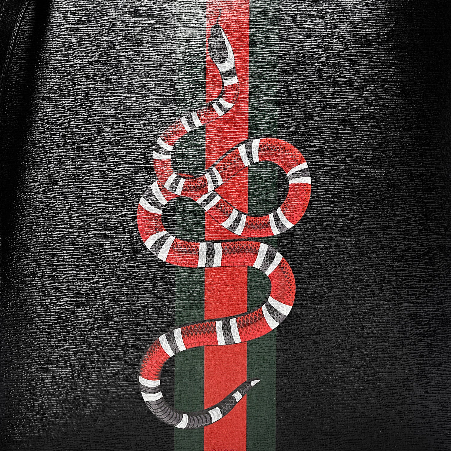 Gucci Calfskin Kingsnake Print Vertical Tote Black 11 of 11