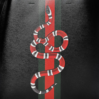 Gucci Calfskin Kingsnake Print Vertical Tote Black 11 of 11