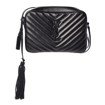 Saint Laurent Calfskin Matelasse Monogram Lou Camera Bag Black 1 of 12