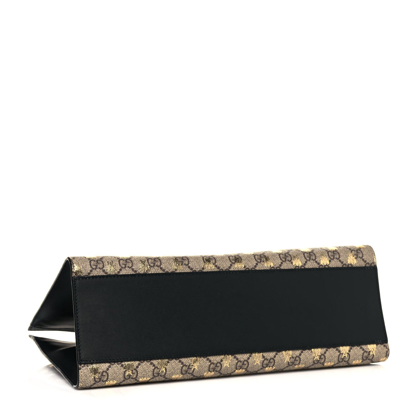 GG Supreme Monogram Bees Medium Padlock Tote Beige Oro Black