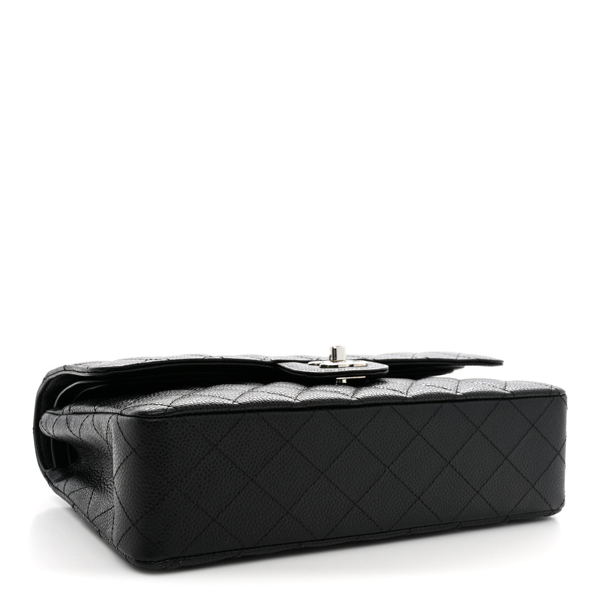 Caviar Quilted Medium Double Flap Black