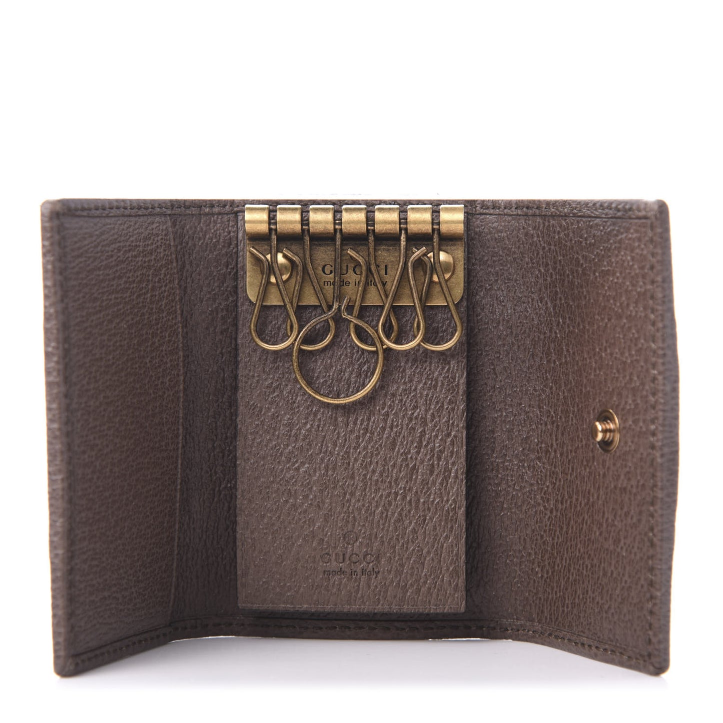 GG Supreme Monogram Web Ophidia 6 Key Holder Case Beige New Acero