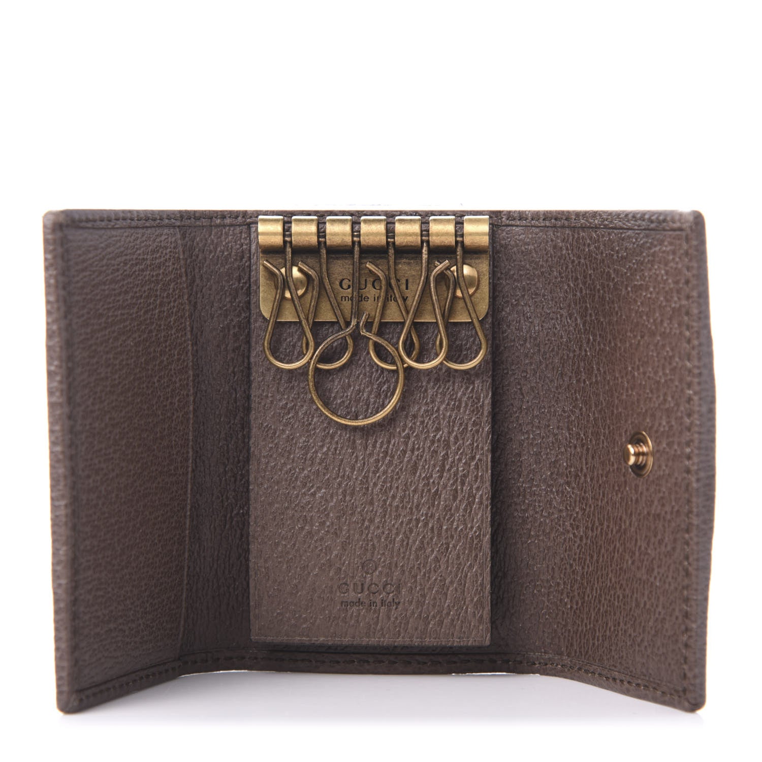 Gucci GG Supreme Monogram Web Ophidia 6 Key Holder Case Beige New Acero 5 of 9