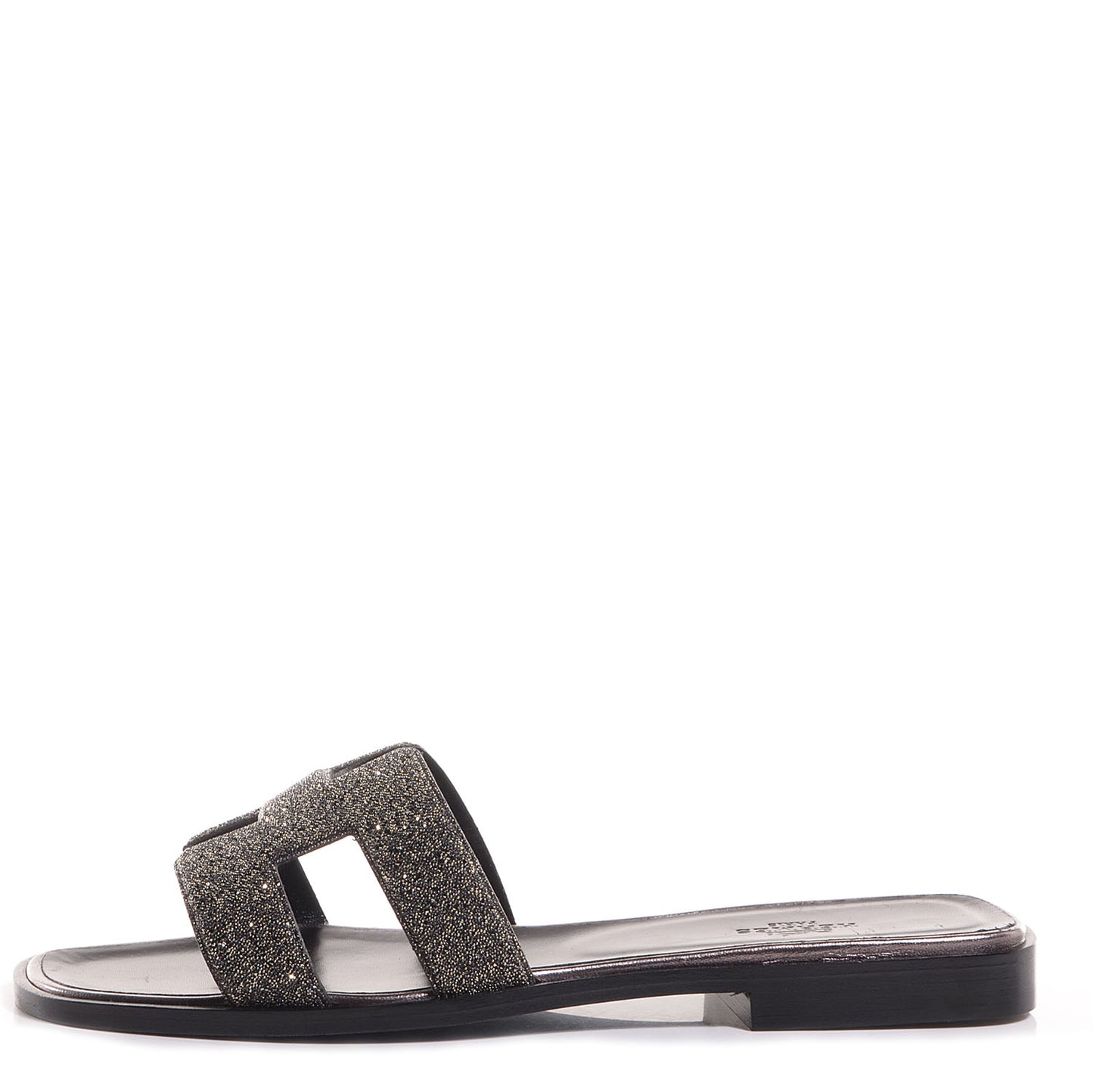 Suede Goatskin Oran Sandals 37.5 Grey Bleu Crystal Powder