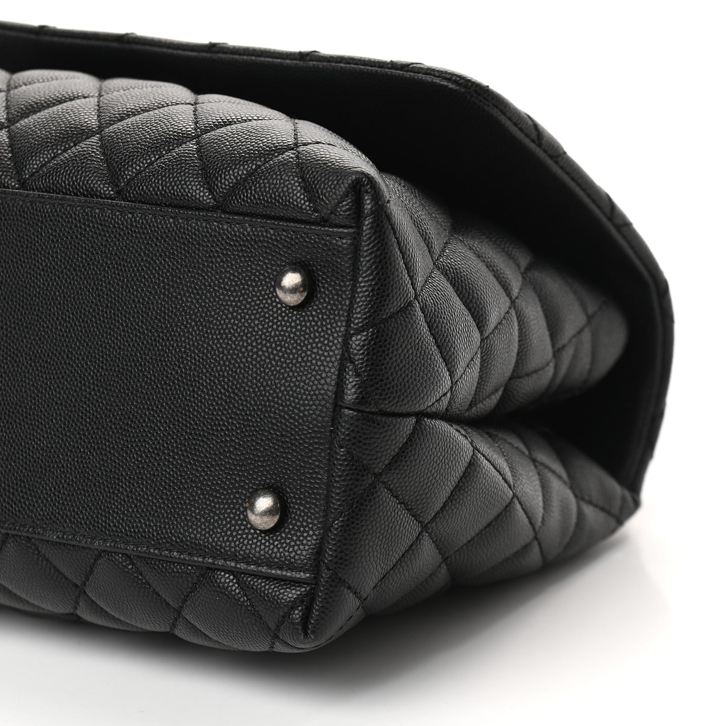Caviar Quilted Small Coco Handle Flap Black