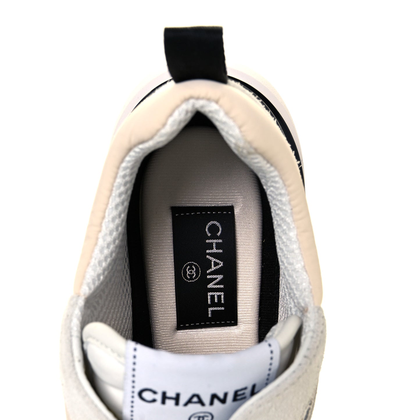Nylon Calfskin Suede Womens CC Sneakers 39 Ivory Grey Yellow