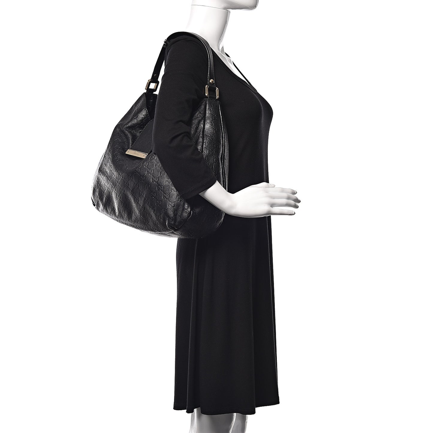 Guccissima Large New Ladies Web Hobo Black