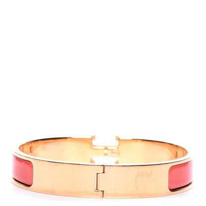 Hermes Enamel Clic Clac H Narrow Bracelet PM Rouge Corail 3 of 5