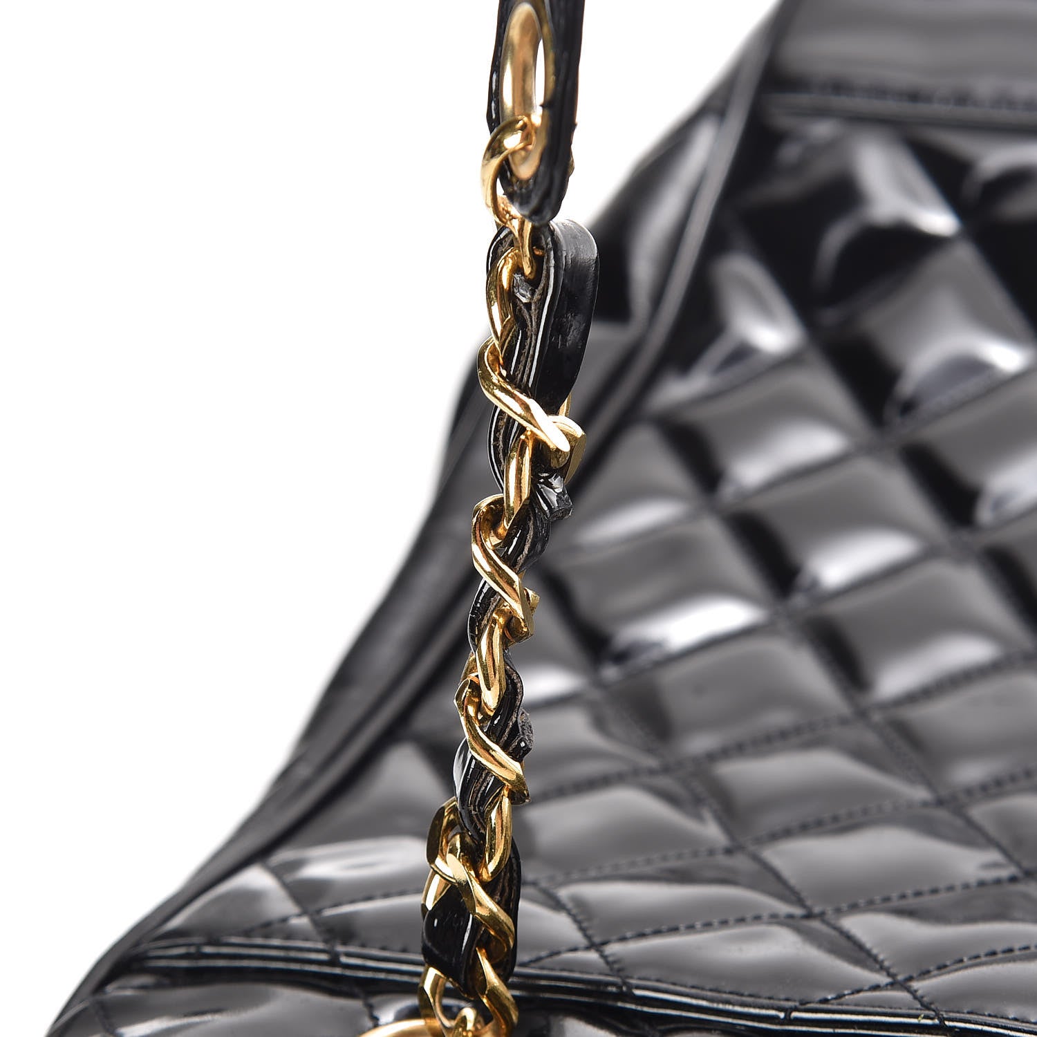 Chanel Patent Quilted Shoulder Bag Black 35 of 39