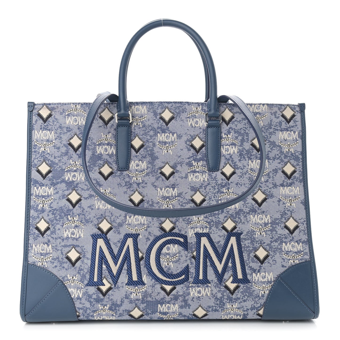 Jacquard Monogram Large Tote Blue