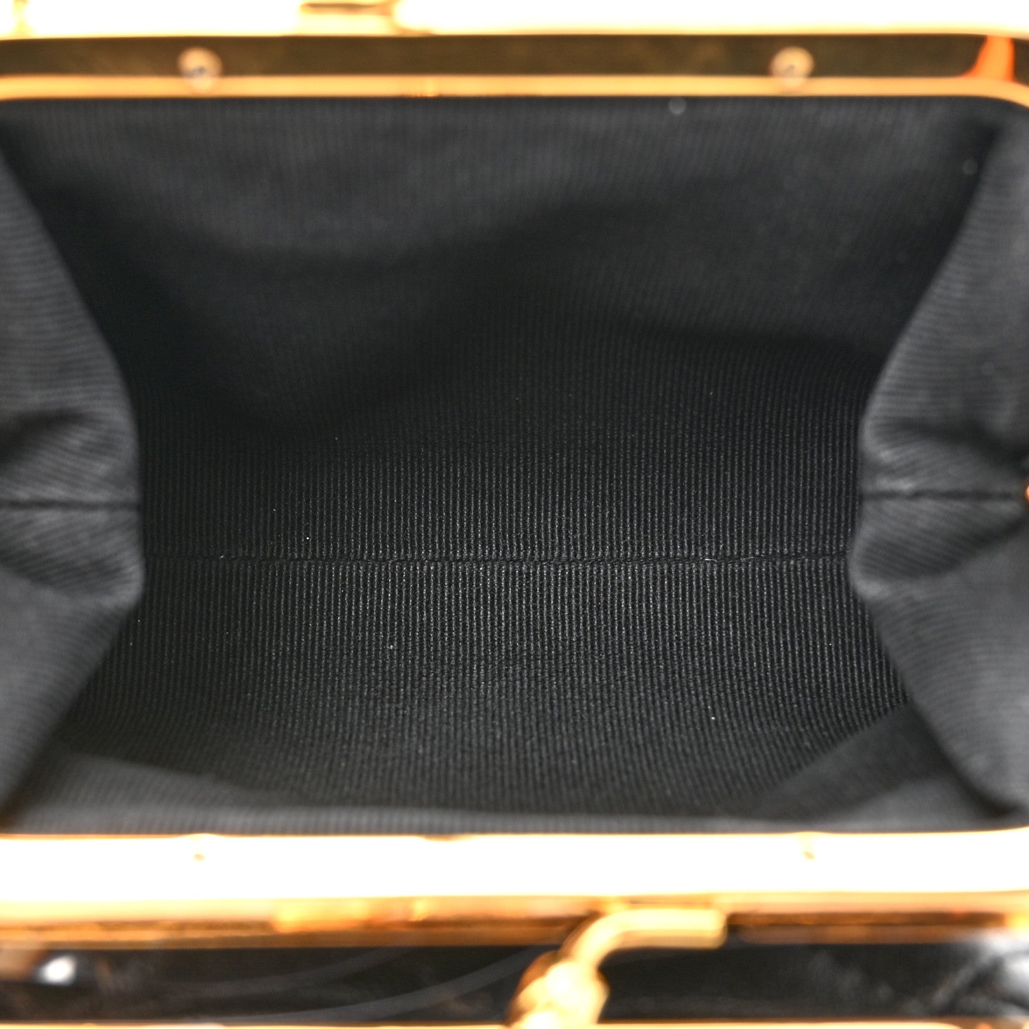 Chanel Lambskin Quilted Trio Kiss Lock Clutch With Chain Black 5 of 13