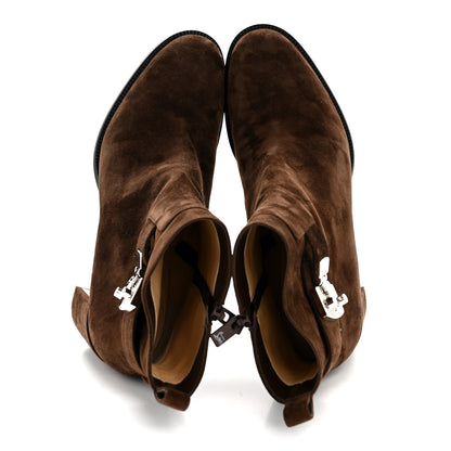 Christian Louboutin Suede Lock Booty 70 Ankle Boots 39.5 Brown 2 of 8