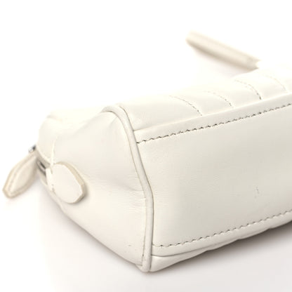 Prada Soft Calfskin Stitched Diagramme Wristlet Pouch White 9 of 12