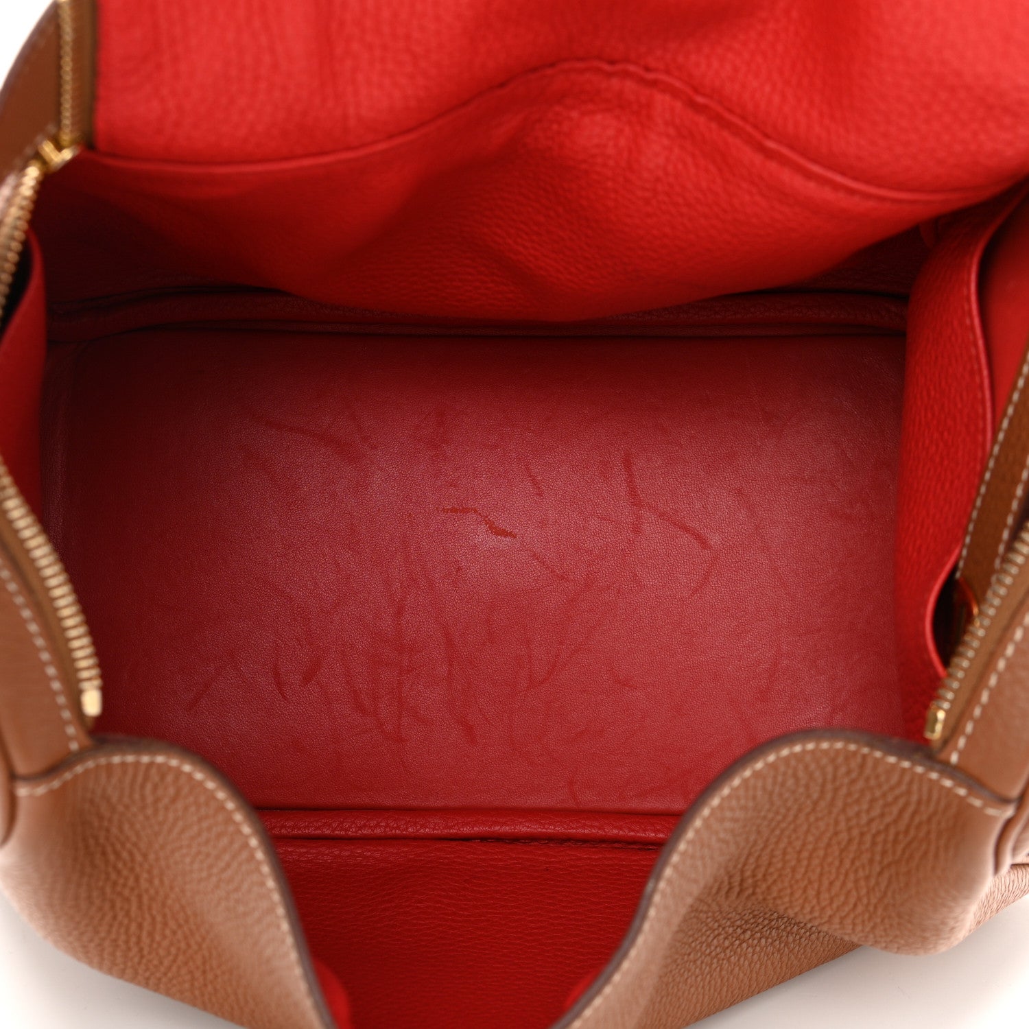 Hermes Taurillon Clemence Verso Lindy 30 Gold Rouge Tomate 4 of 9