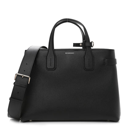 Burberry Derby Calfskin House Check Medium Banner Tote Black 1 of 12
