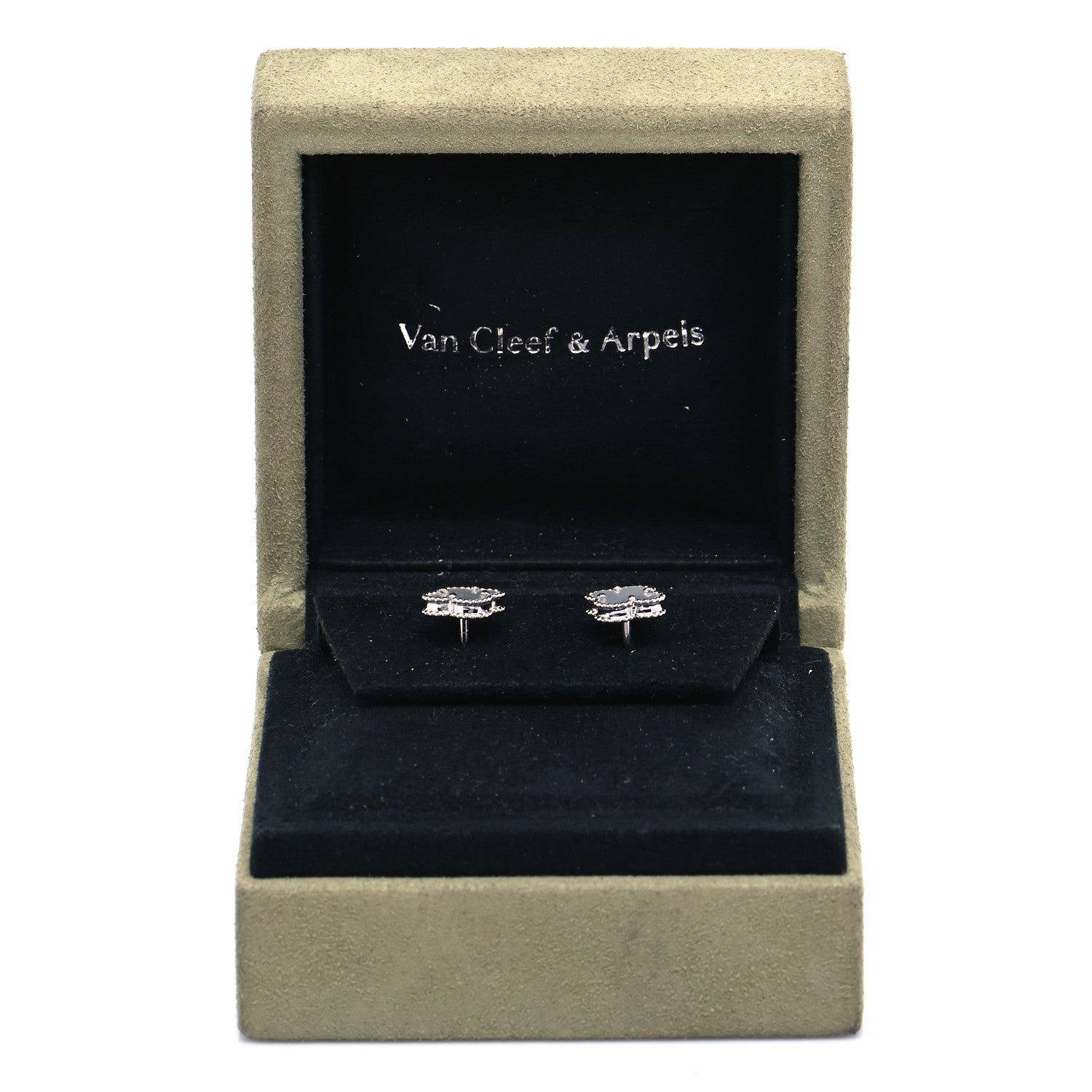 Van Cleef & Arpels 18K White Gold Mother of Pearl Sweet Alhambra Earrings 6 of 6