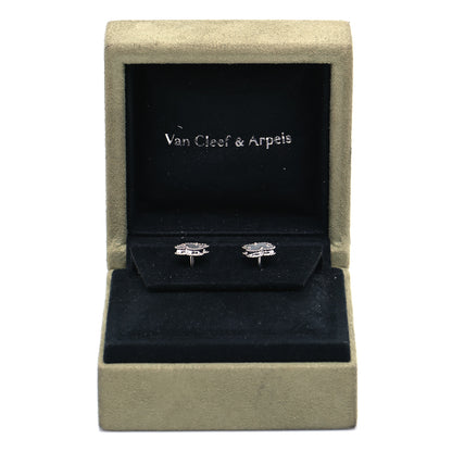 Van Cleef & Arpels 18K White Gold Mother of Pearl Sweet Alhambra Earrings 6 of 6
