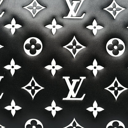 Louis Vuitton Lambskin Embossed Monogram Coussin PM Black White 8 of 10