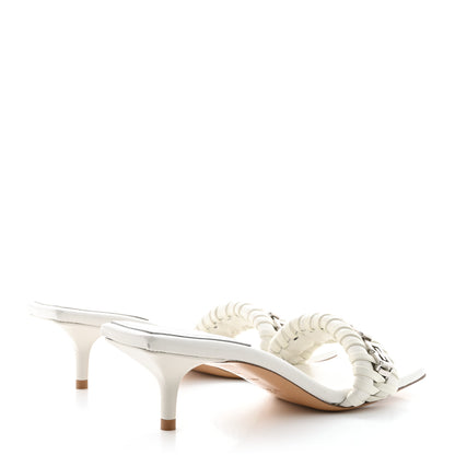Givenchy Woven Lambskin G Chain 50mm Kitten Heel Sandals 36.5 Ivory 4 of 10