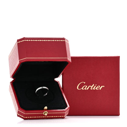 Cartier 18K White Gold Diamond 2.6mm LOVE Paved Band Ring 52 6 5 of 5