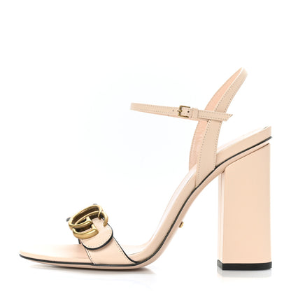 Gucci Lifford Calfskin GG Marmont Ankle Wrap 105mm Sandals 38.5 Skin Rose 1 of 8