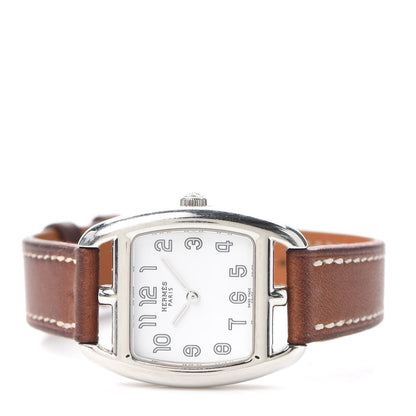 Hermes Stainless Steel Barenia 26mm Cape Cod Tonneau Quartz Watch Fauve 2 of 5