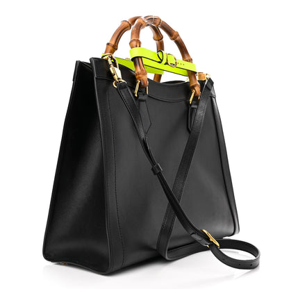 Gucci Calfskin Medium Diana Tote Bag Black Yellow Fluo 3 of 14