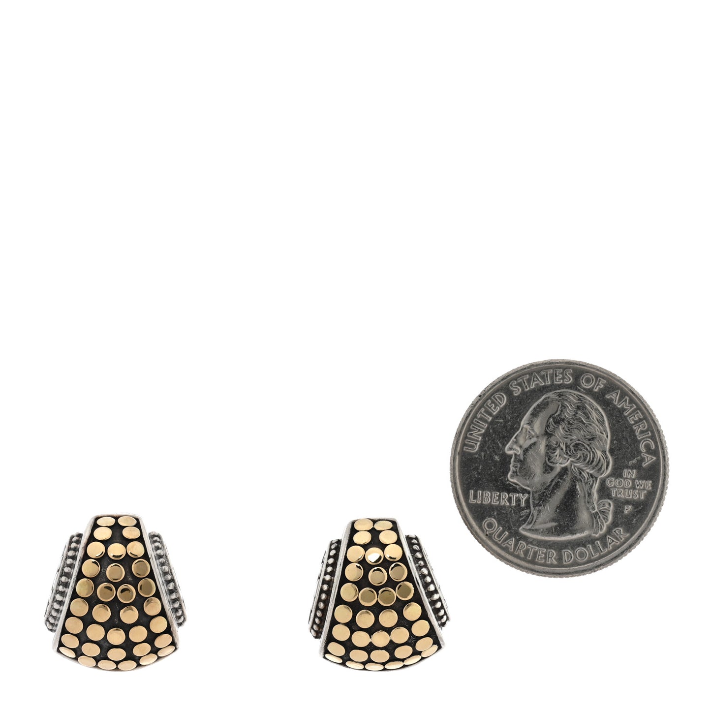 Sterling Silver 18K Yellow Gold Dot Drop Earrings