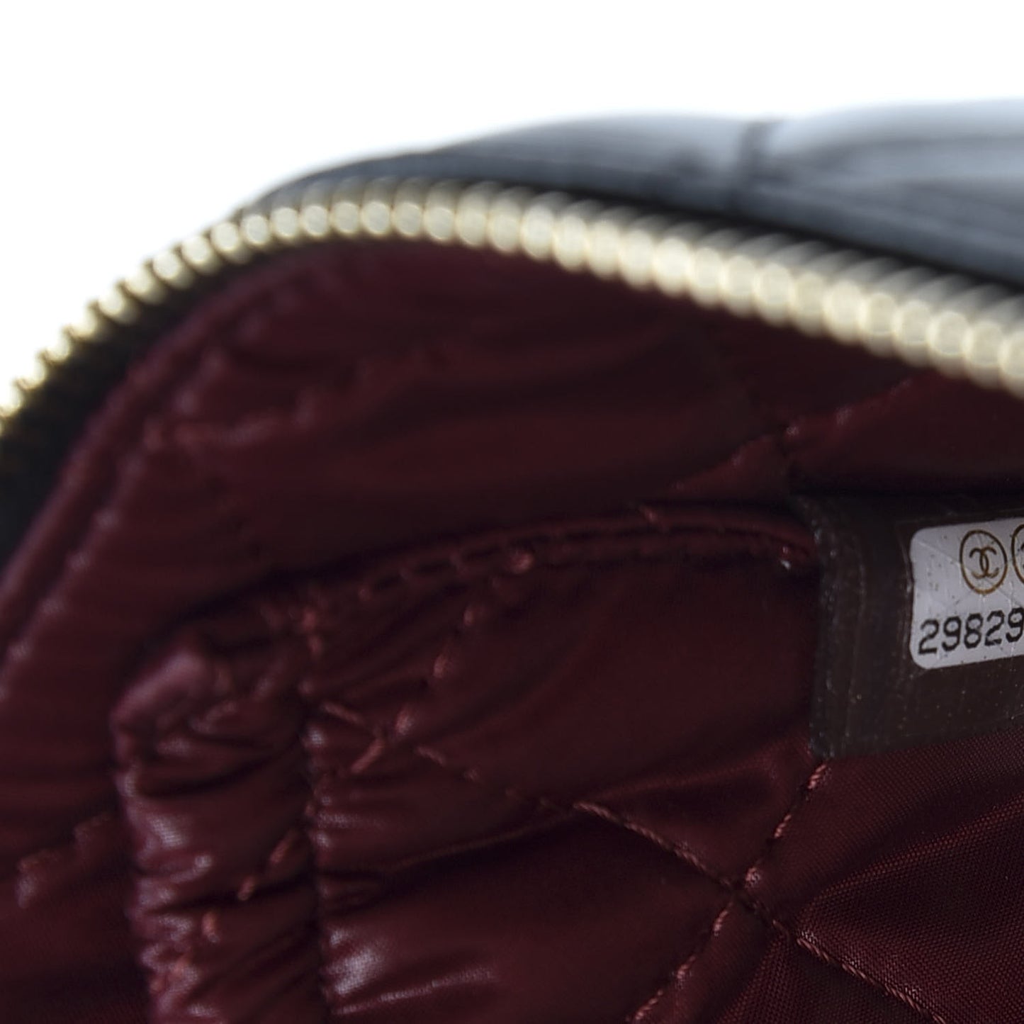 Lambskin Quilted Large Vanity Pouch Black