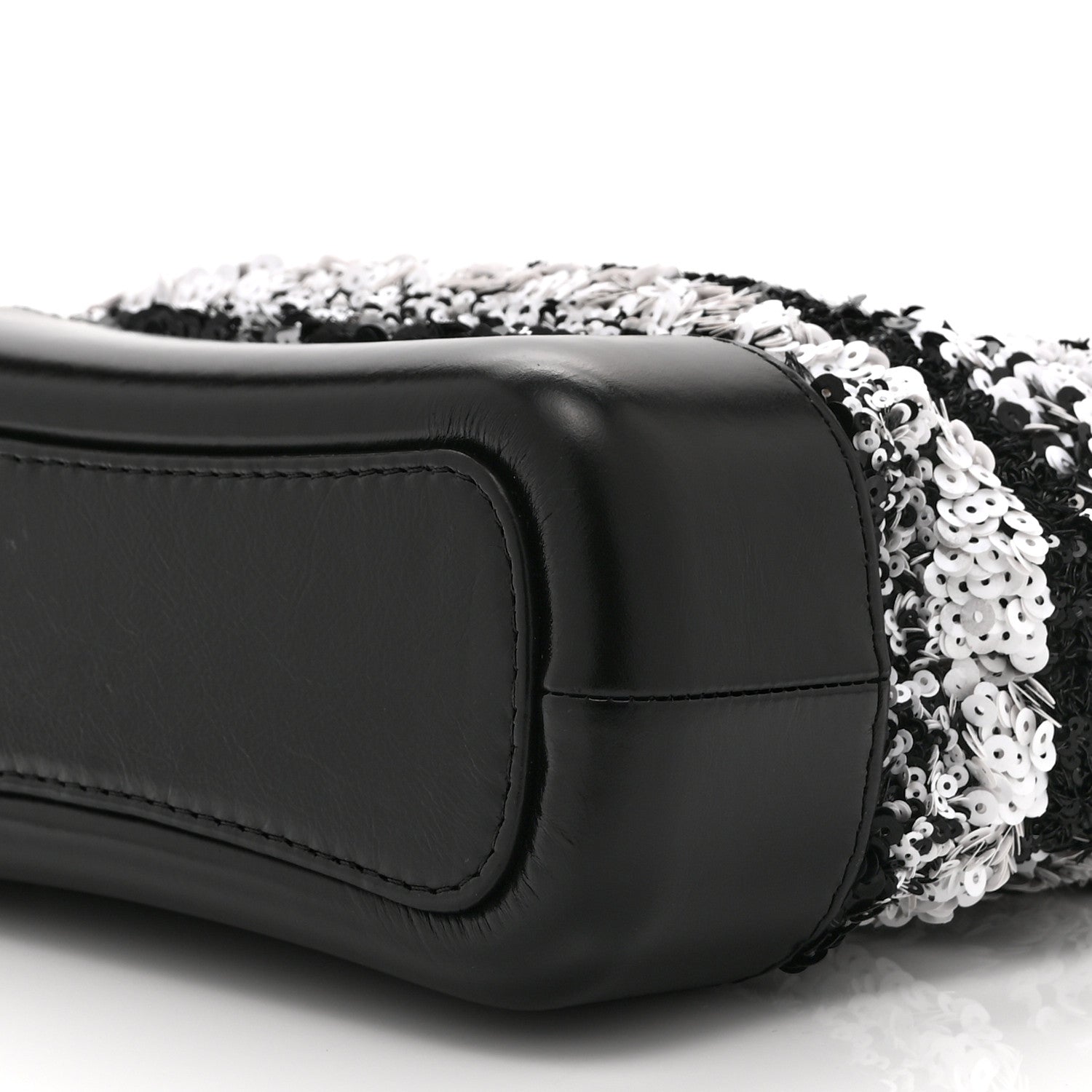 Chanel Sequin Calfskin Small Gabrielle Hobo Black White 10 of 10