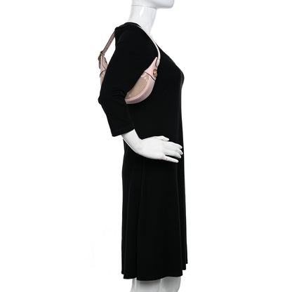 Gucci Monogram Jumbo GG Textured Dollar Calfskin Mini Ophidia Half Moon Hobo Beige Perfect Pink 2 of 12