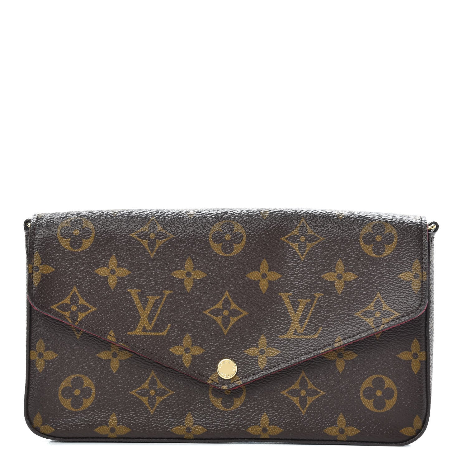 Louis Vuitton Monogram Pochette Felicie Chain Wallet Fuchsia 1 of 9