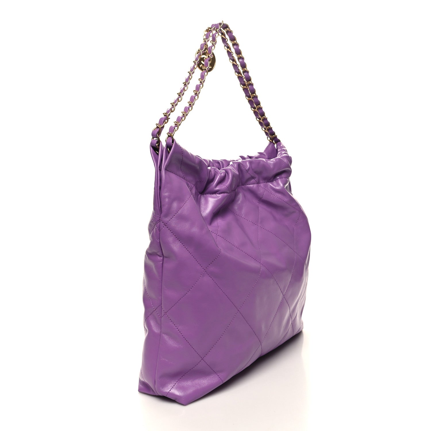 Chanel Shiny Calfskin Quilted Small Chanel 22 Purple 4 of 13