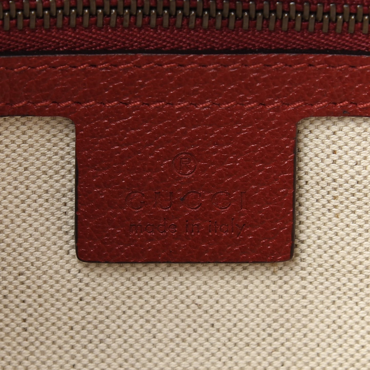 Soft GG Supreme Monogram Web Bosco Patch Small Crossbody Tote Beige Malva Hibiscus Red
