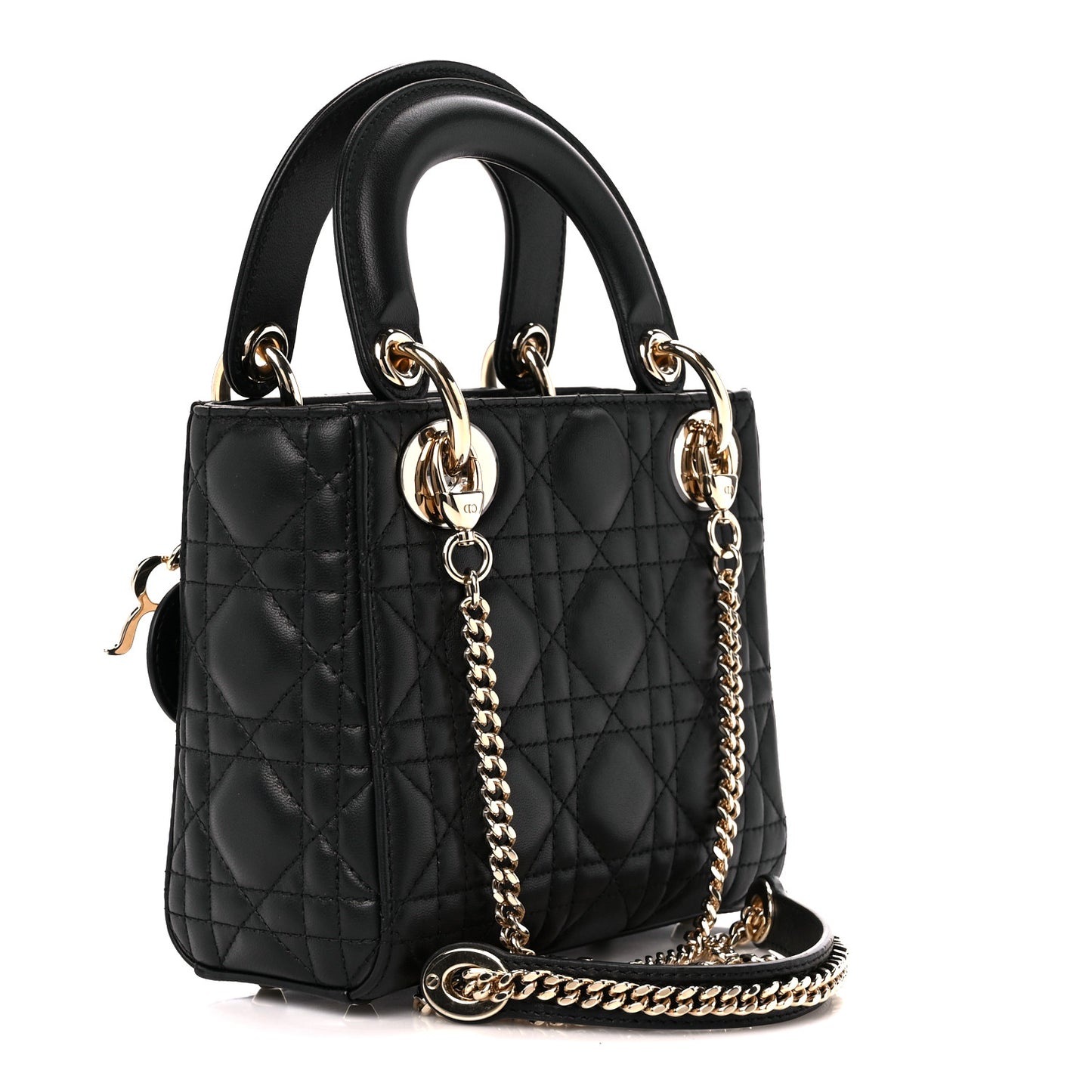 Lambskin Cannage Mini Lady Dior Black