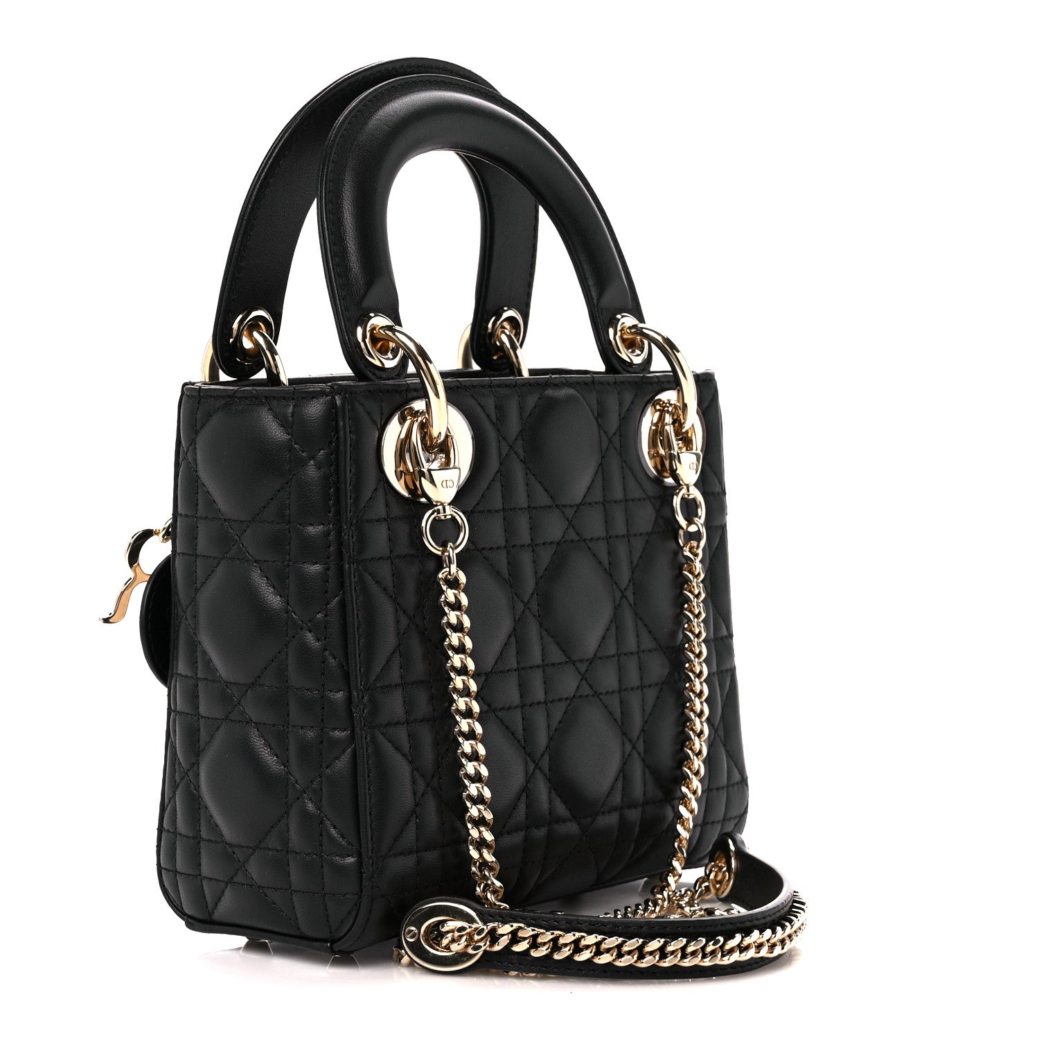 Christian Dior Lambskin Cannage Mini Lady Dior Black 3 of 11