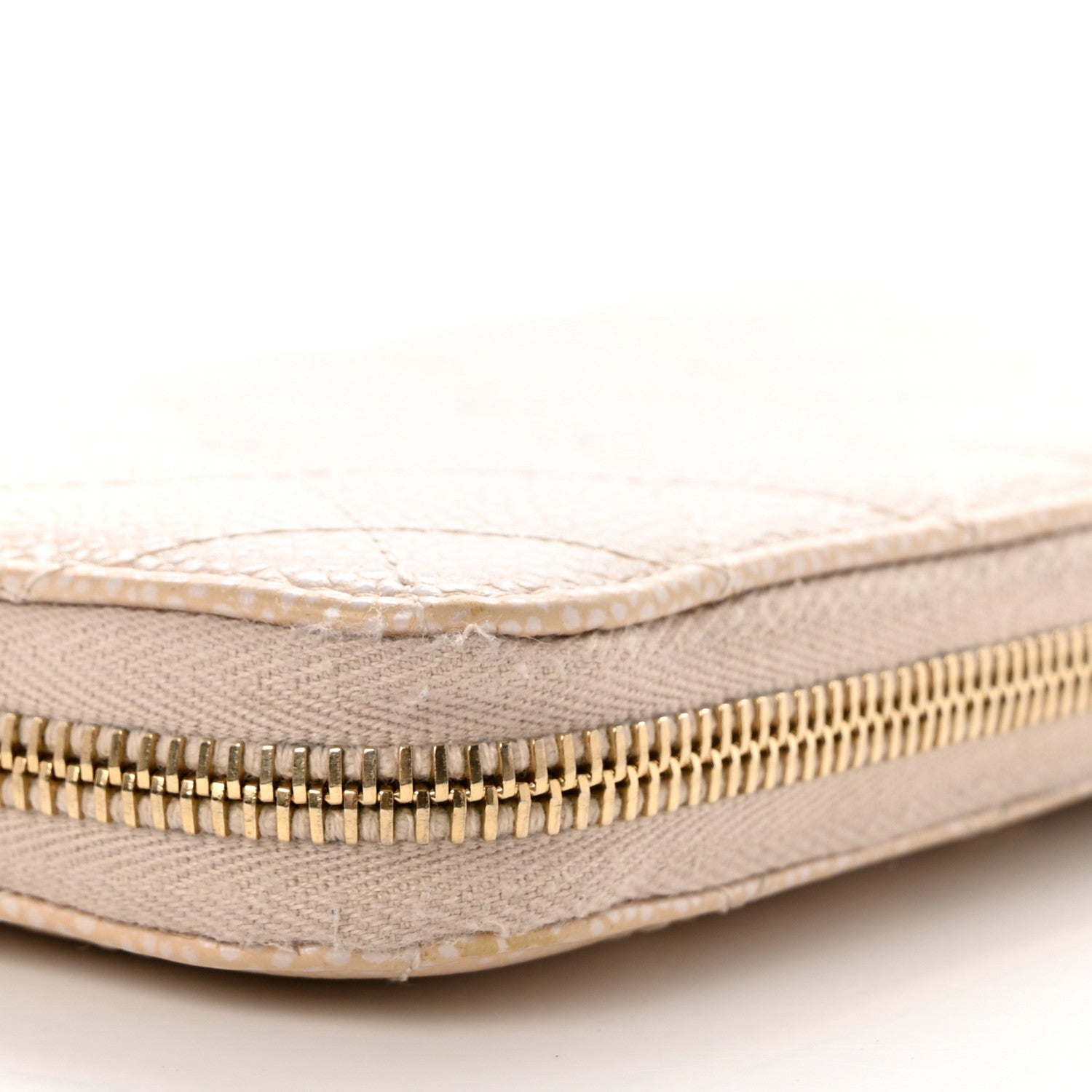 Chanel Iridescent Caviar Quilted Large Gusset Zip Around Wallet Beige 12 of 13