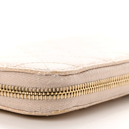 Chanel Iridescent Caviar Quilted Large Gusset Zip Around Wallet Beige 12 of 13
