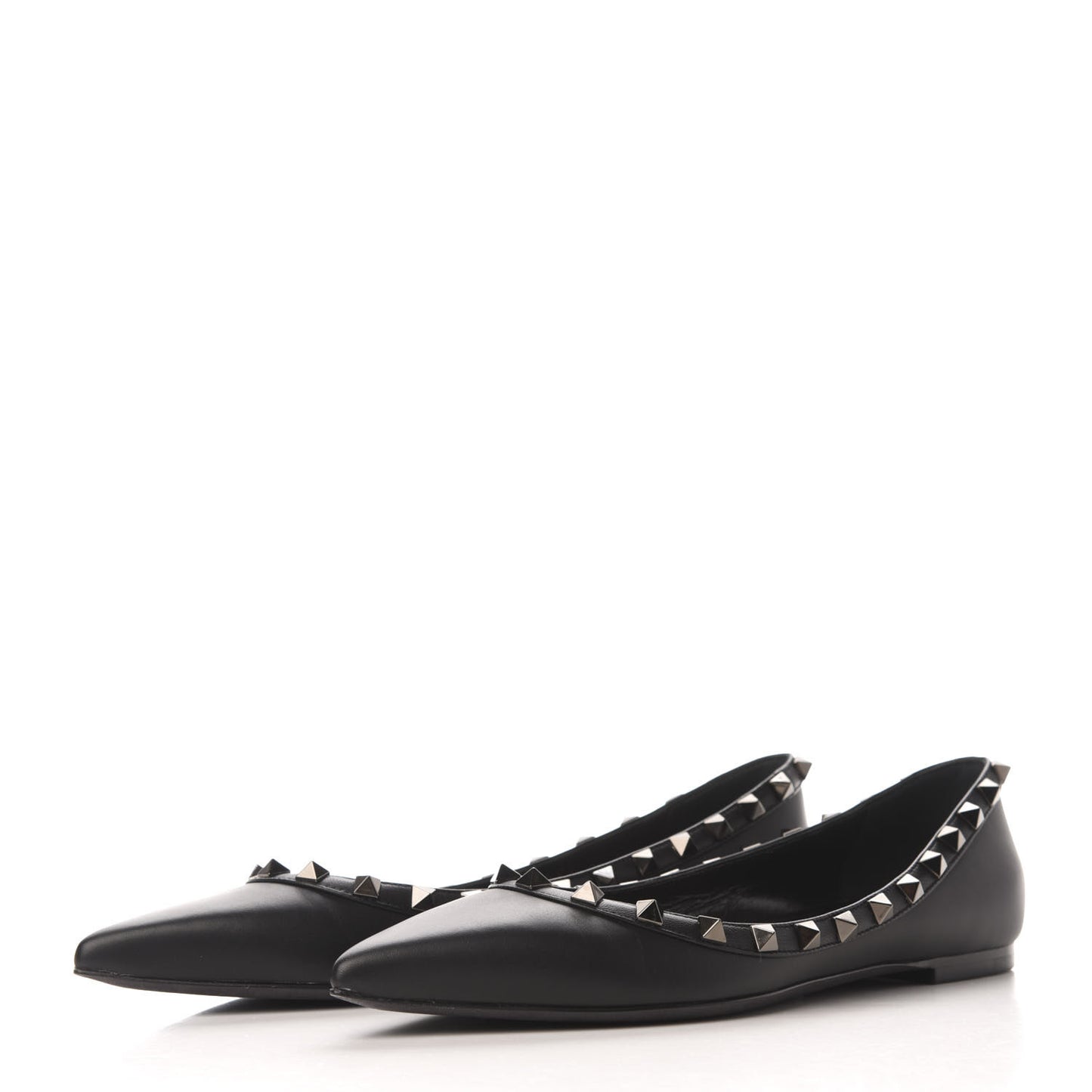 Nappa Rockstud Ballerina Flats 37 Black