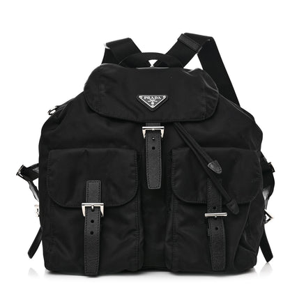 Prada Tessuto Nylon Saffiano Vela Backpack Black 1 of 11