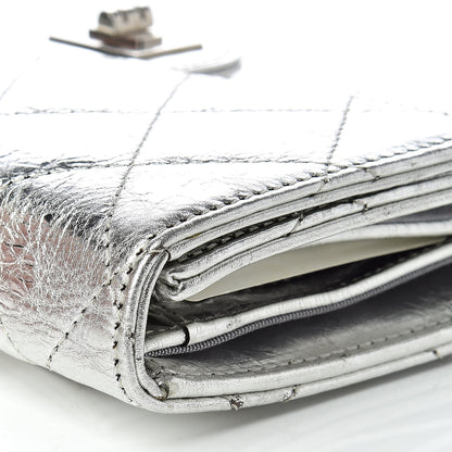 Chanel Metallic Aged Calfskin Quilted Reissue Long Flap Wallet Light Silver 15 of 16