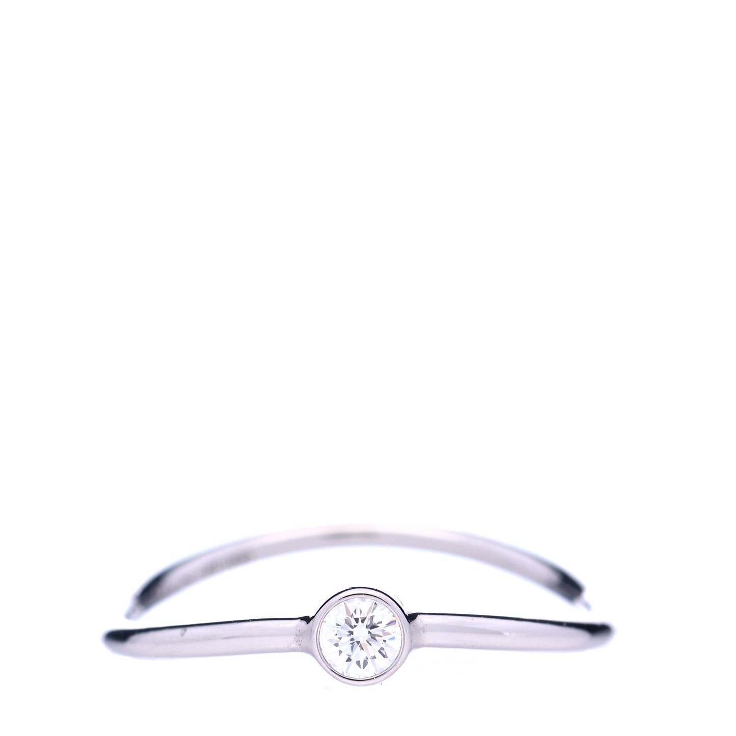 Platinum Diamond Elsa Peretti Single-Row Wave Ring 48 4.5