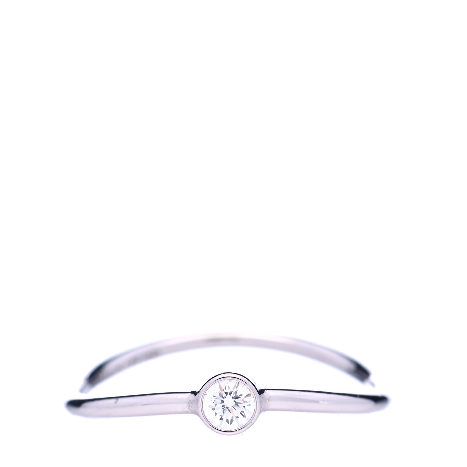 Tiffany Platinum Diamond Elsa Peretti Single-Row Wave Ring 48 4.5 1 of 5