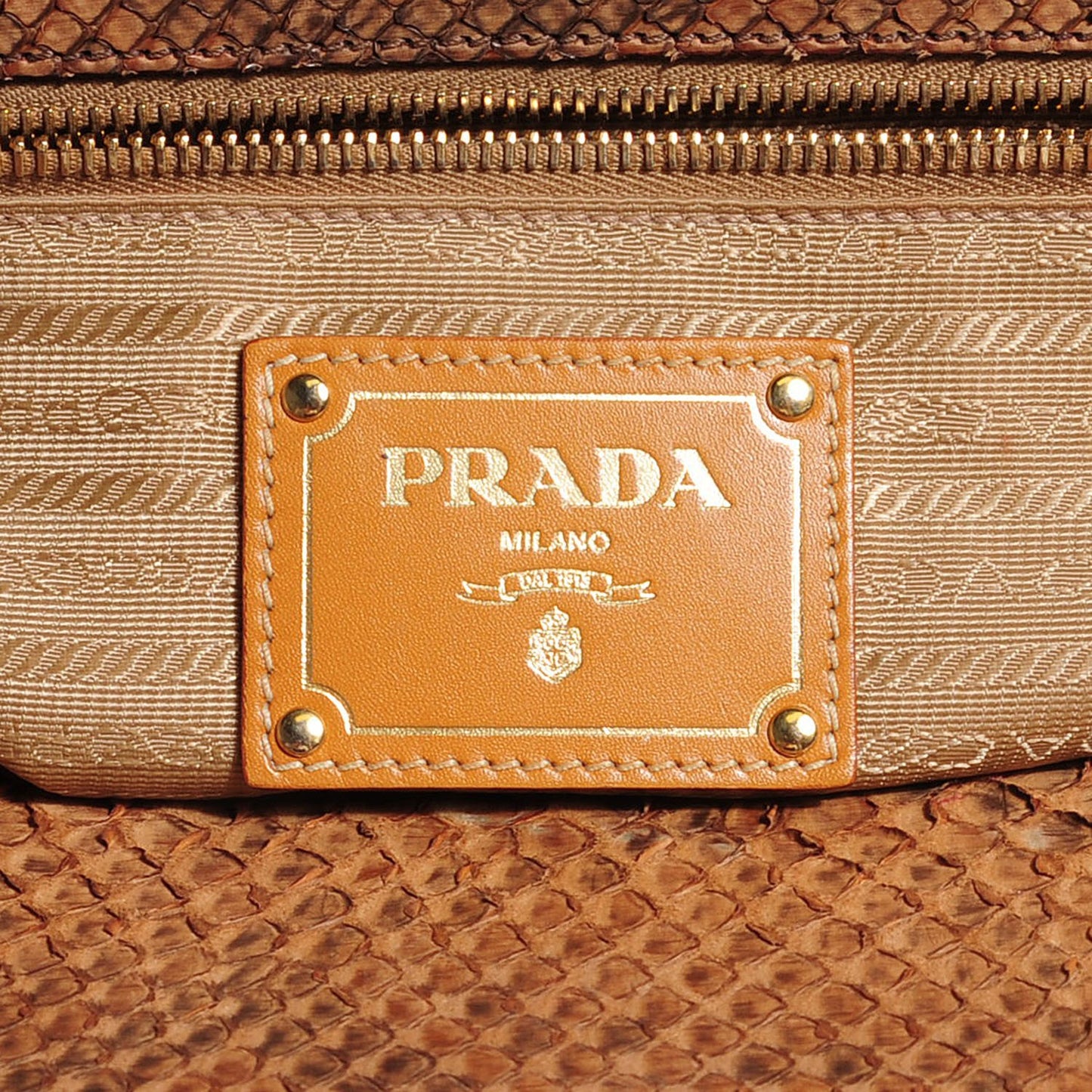 Python Top Handle Frame Bag Naturale