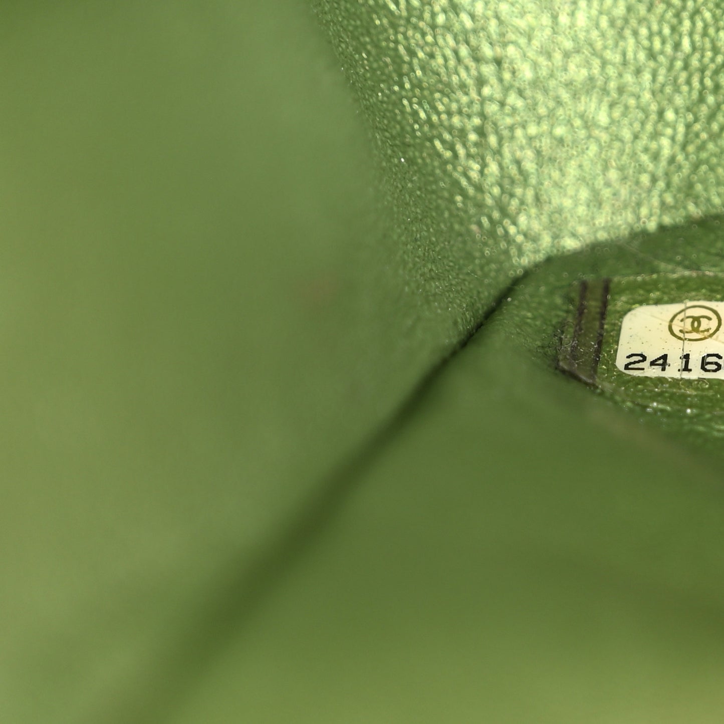 Iridescent Lambskin Quilted Medium Double Flap Green