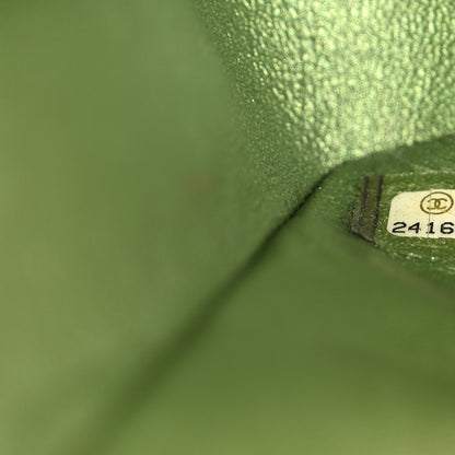 Chanel Iridescent Lambskin Quilted Medium Double Flap Green 7 of 10