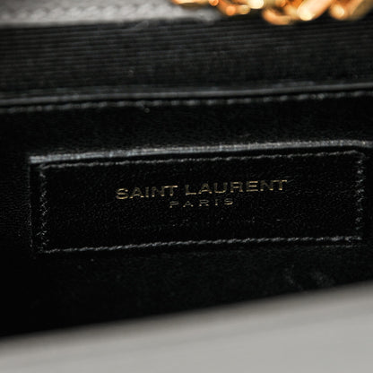 Saint Laurent Grain De Poudre Small Monogram Kate Satchel Fog 7 of 7